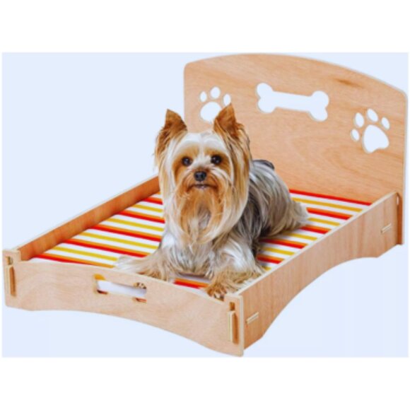 Wooden Pet Bet with Cushion - Picture 1 of 8
